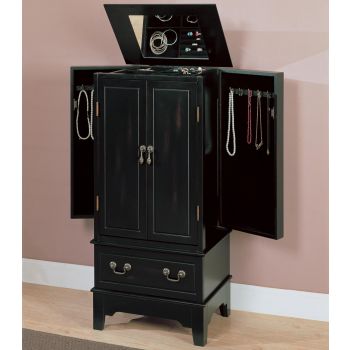 Black Rubbed Through Jewerly Armoire