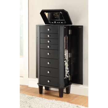Black Glass Jewerly Armoire