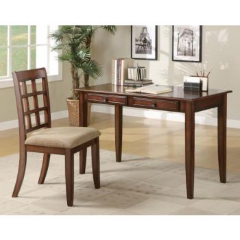 Versatile Chestnut Wood 2pc Desk Set 