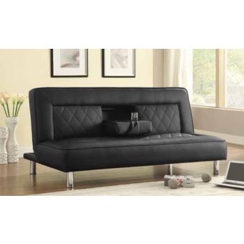 BLACK QUILTED SOFA BED