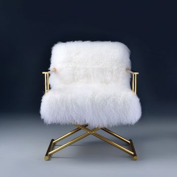 Bagley White Fur Accent Chair 