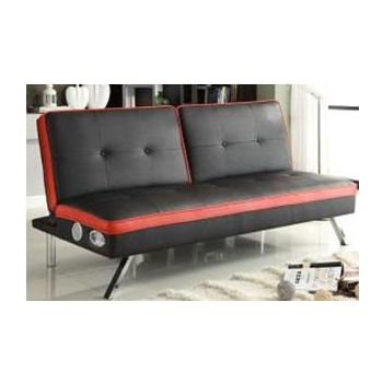 BLACK AND RED SOFA BED