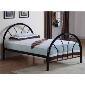 BLACK HIGH GLOSS TWIN BED
