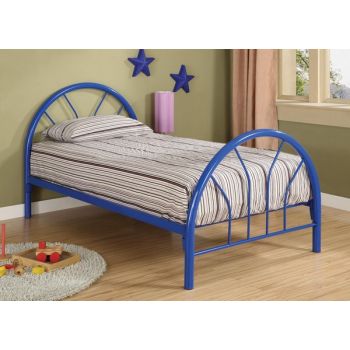 BLUE HIGH GLOSS TWIN BED