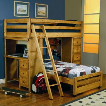 Twin over Twin Loft Workstation Bed