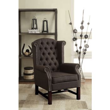 Manly Traditional Wing-Back Accent Chair Grey 