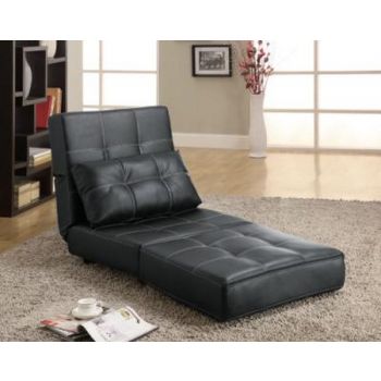 BLACK SOFA BED ACCENT CHAIR 