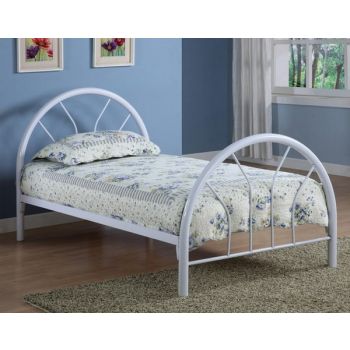 WHITE HIGH GLOSS TWIN BED