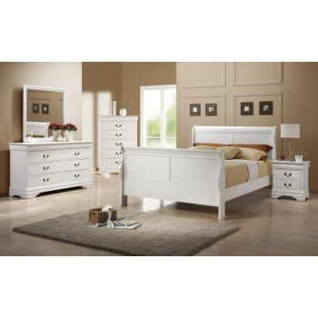 White Louis Philippe 4PC Bedroom Collection